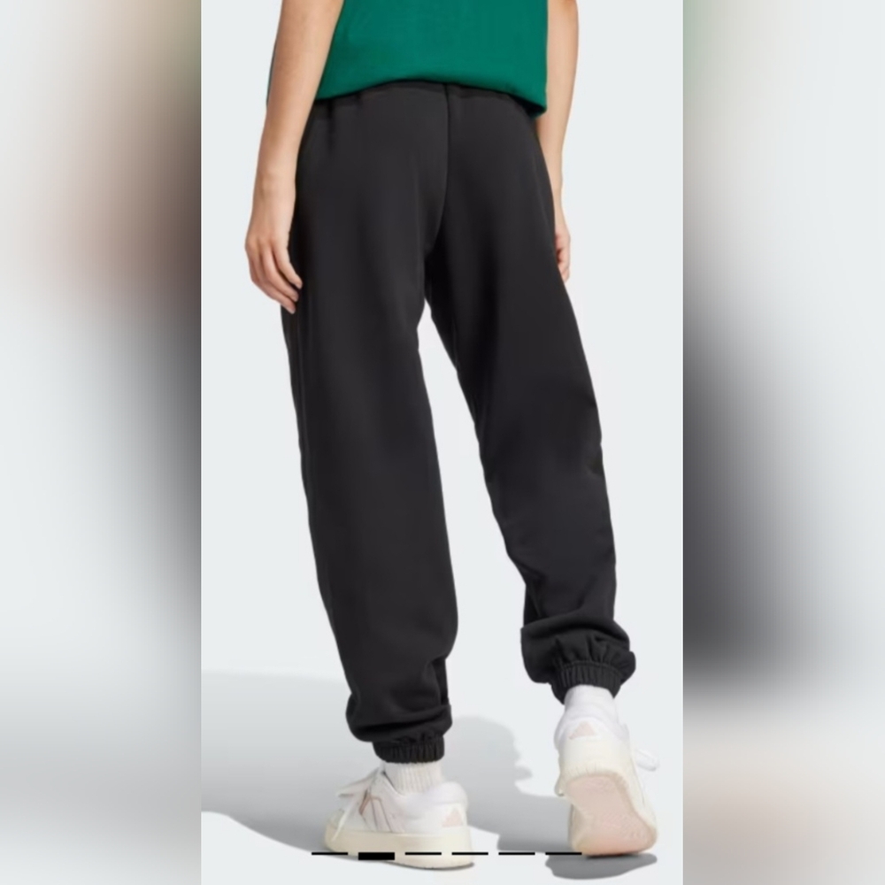 Adidas Women Climalite Loose Fit Fleece Cotton Joggers Black Drawstring Medium - Picture 5 of 16
